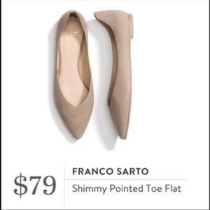Franco Sarto Shimmy Pointed Toe Flat-Size 9.5